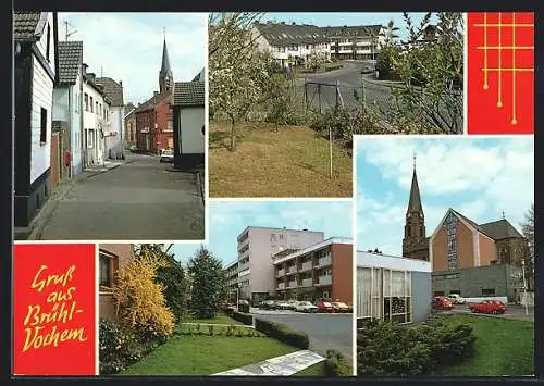 AK Brühl-Vochem, Strassenpartie, Kirche, Wohngebäude