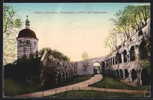 AK Graz, Schlossberg, Glockenturm mit Casematten