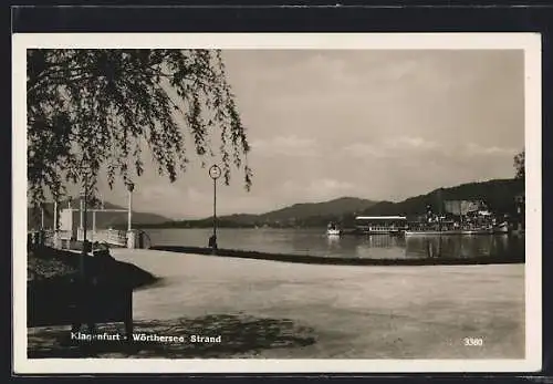 AK Klagenfurt, Strand am Wörthersee, Bootsanleger, Dampfer