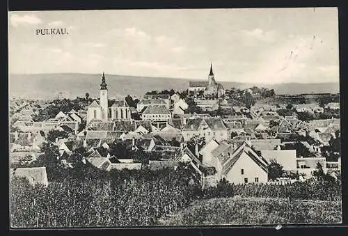 AK Pulkau, Teilansicht mit Kirche