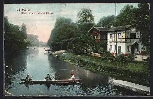 AK Leipzig, Blick von der heiligen Brücke