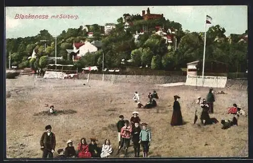 AK Hamburg-Blankenese, Blick vom Elbstrand zum Sülberg