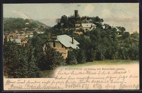 AK Hamburg-Blankenese, Ausblick vom Bismarckstein zum Süllberg