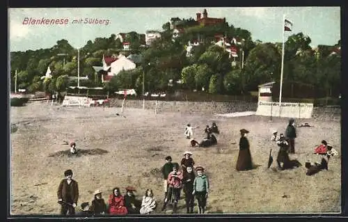 AK Hamburg-Blankenese, Blick vom Elbstrand zum Sülberg