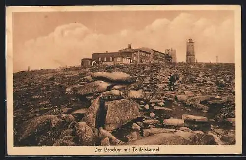 AK Brocken, Brockenhotel mit Teufelskanzel