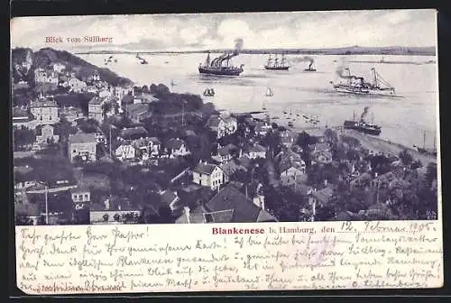 AK Hamburg-Blankenese, Blick vom Süllberg auf den Ort