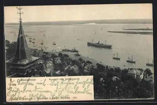 AK Hamburg-Blankenese, Aussicht vom Süllbergturm aus