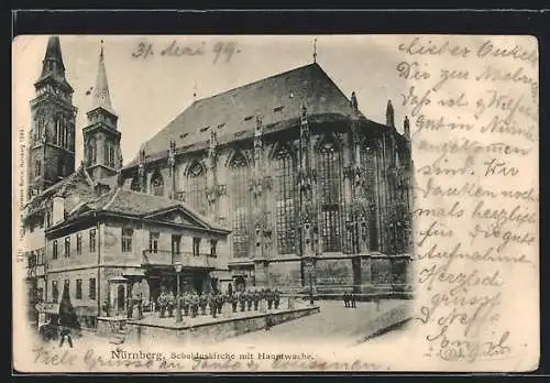 AK Nürnberg, Sebalduskirche mit Hauptwache