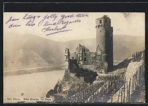 AK Bingen /Rhein, Ruine Ehrenfels