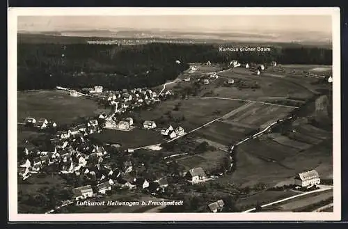 AK Hallwangen / Schwarzwald, Ortsansicht vom Flugzeug aus gesehen