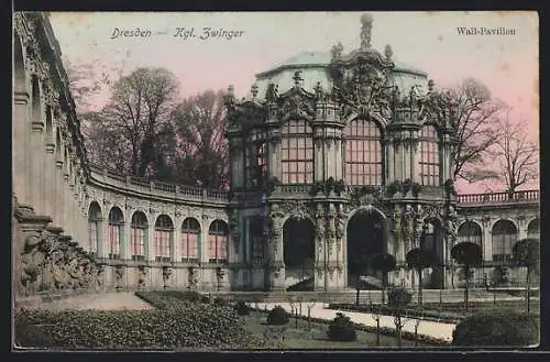 AK Dresden, Königlicher Zwinger mit Wall-Pavillon