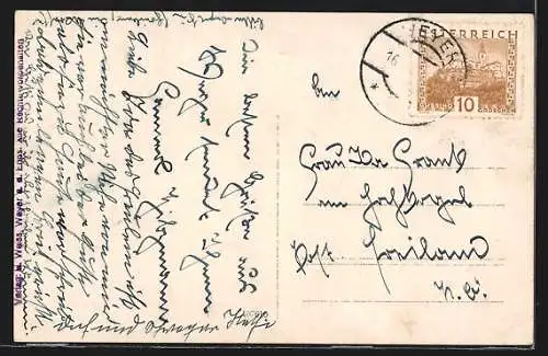 AK Weyer a. d. Enns, Marktplatz mit Brunnen