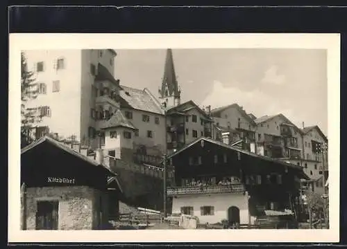 AK Kitzbühel, Ortspartie mit Kirche