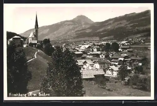 AK Kirchberg /Tirol, Totalansicht mit Kirche und Salve