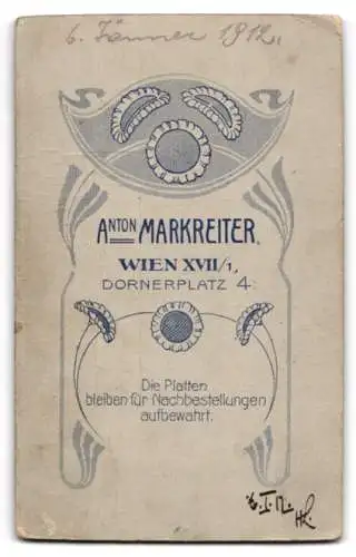 Fotografie Anton Markreiter, Wien, Dornerplatz 4, Zwei junge Herren in eleganter Kleidung