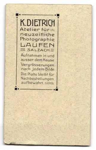 Fotografie K. Dietrich, Laufen a. S., Junger Herr im Anzug mit Krawatte
