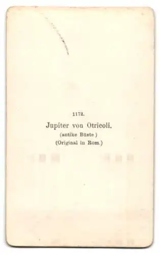 Fotografie unbekannter Fotograf und Ort, Statue: Jupiter von Otricoli, antike Büste Original in Rom