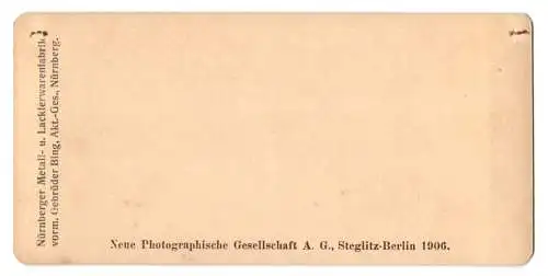 Stereo-Fotografie NPG, Berlin, Ansicht München, Partie am National-Museum, Frontansicht