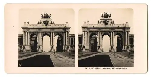 Stereo-Fotografie NPG, Berlin, Ansicht Bruxelles, Monument du Cinquantenaire