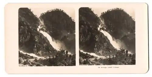 Stereo-Fotografie NPG, Berlin, Ansicht Skare, Lotefoss, Latefossen, Wasserfall, Hardanger