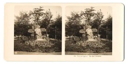 Stereo-Fotografie NPG, Berlin, Ansicht Bergen, das Ole-Bull-Denkmal, des norwegischen Violinisten