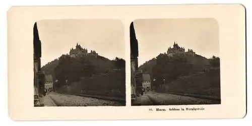 Stereo-Fotografie NPG, Berlin, Ansicht Wernigerode, Blick nach dem Schloss Wernigerode