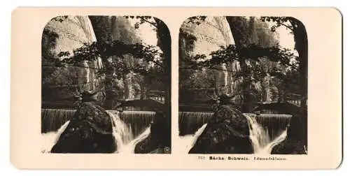 Stereo-Fotografie NPG, Berlin, Ansicht Edmundsklamm, Blick über den Wehr in dem Klamm