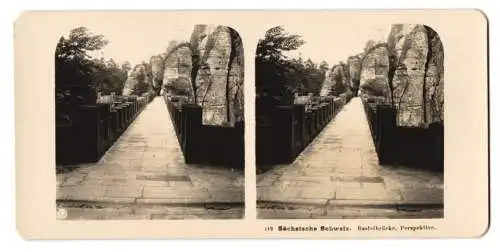 Stereo-Fotografie NPG, Berlin, Ansicht Bastei, Blick auf die Basteibrücke