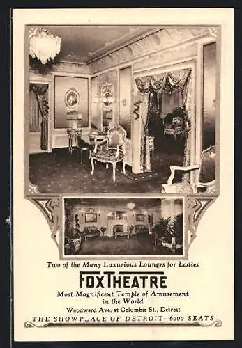 AK Detroit, MI, Fox Theatre, Interior Views, Woodward Ave. at Columbia St.