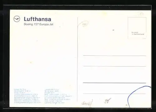 AK Lufthansa, Boeing 727, Europa Jet über den Wolken