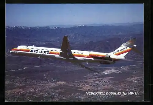 AK Flugzeug McDonnell Douglas MD-83 von Aero Lloyd im Flug