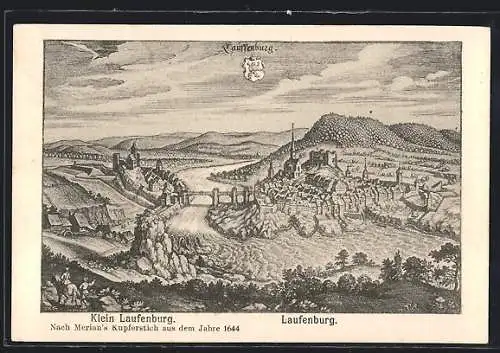 Künstler-AK Laufenburg, Klein Laufenburg im Jahre 1644