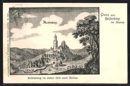 AK Reifenberg /Taunus, Ortsansicht um 1645 nach Merian