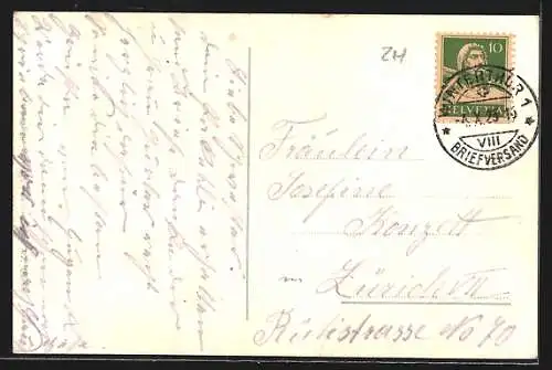 AK Winterthur, Bahnhofplatz mit Geschäften und Strassenbahn