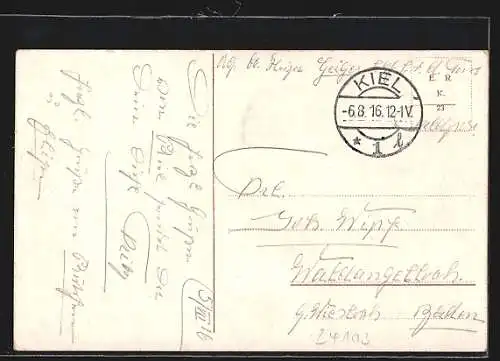 AK Kiel, Rathaus mit Strassenbahn