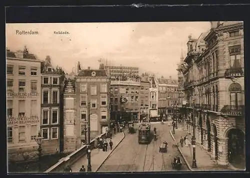 AK Rotterdam, Kolkkade, Strassenbahn