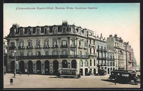 AK Buenos Aires, L`Internationale Grand-Hotel, Strassenbahn