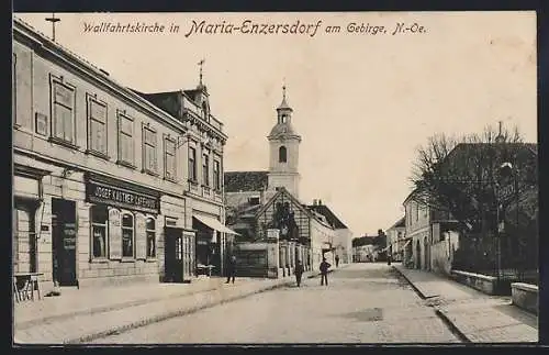 AK Maria-Enzersdorf, Wallfahrtskirche, Josef Kastner Cafehaus