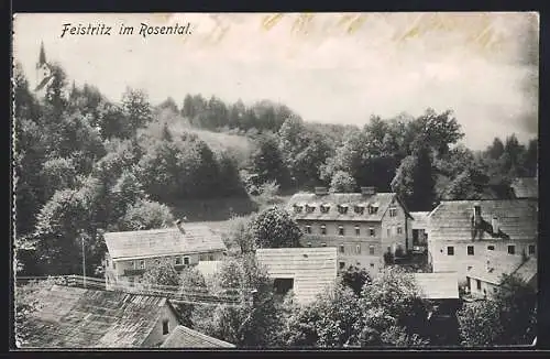 AK Feistritz im Rosental, Teilansicht am Ortsrand