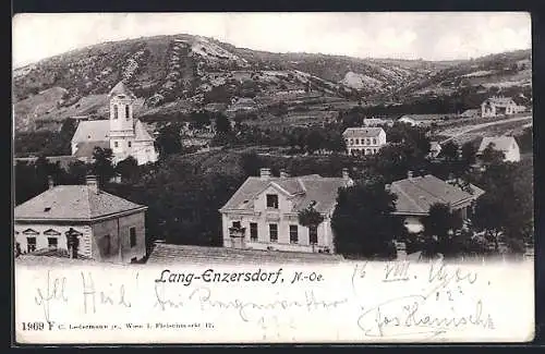 AK Lang-Enzersdorf, Ortsansicht aus der Vogelschau