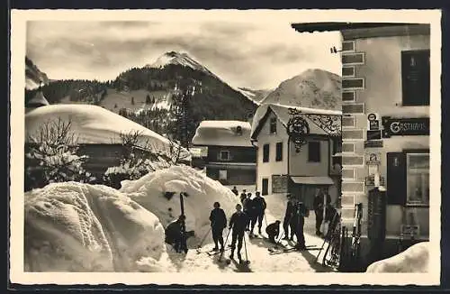 AK Schattwald, Ortsansicht im Winter