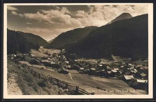 AK Nauders /Tirol, Ortsansicht mit Piz Lad und Ortler