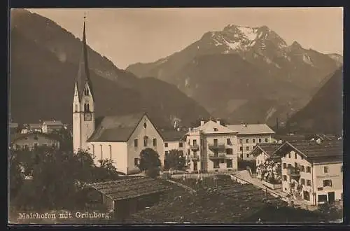 AK Mayrhofen / Zillertal, Ortsansicht mit Blick zur Kirche