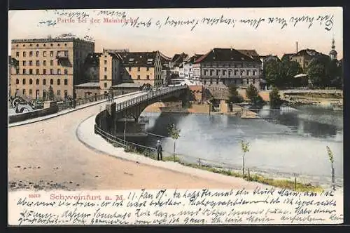 AK Schweinfurt a. M., Partie bei der Mainbrücke