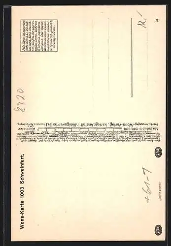 AK Schweinfurt, Landkarte mit Umgebung