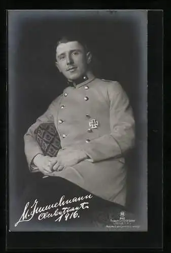 Foto-AK Sanke Nr. 340, Leutnant Max Immelmann in Uniform