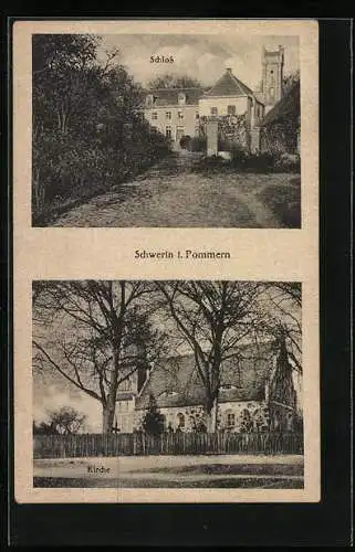 AK Schwerin i. Pommern, Schloss und Kirche
