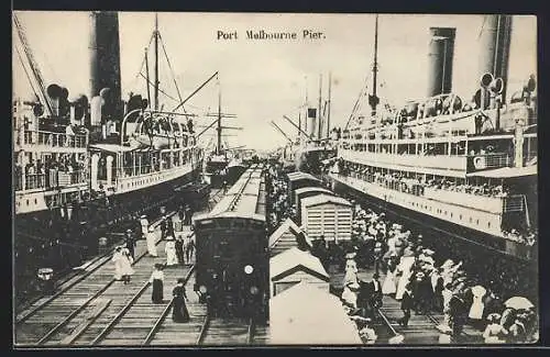 AK Melbourne, Port Melbourne Pier, Dampfer