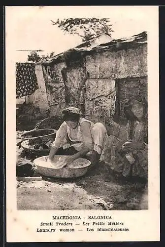 AK Macedonia-Salonica, Laundry women, griechische Waschfrauen