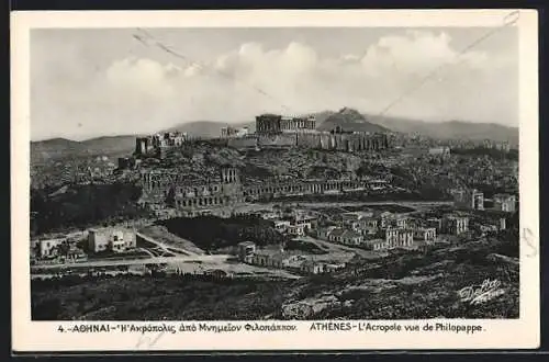 AK Athenes, L`Acropole vue de Philopappe